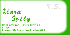 klara szily business card